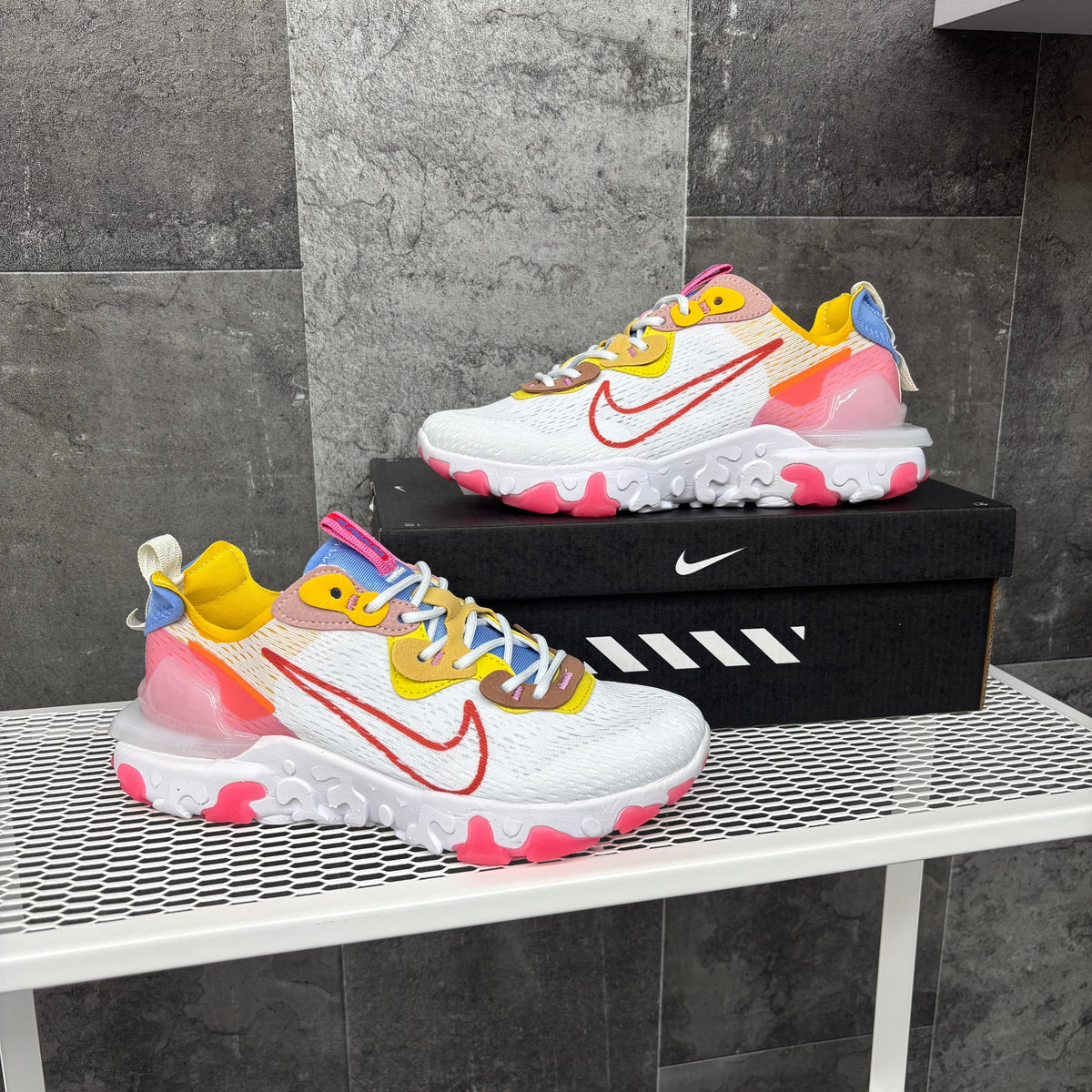 NIKE REACT VISION MX WHITE PINK YELLOW