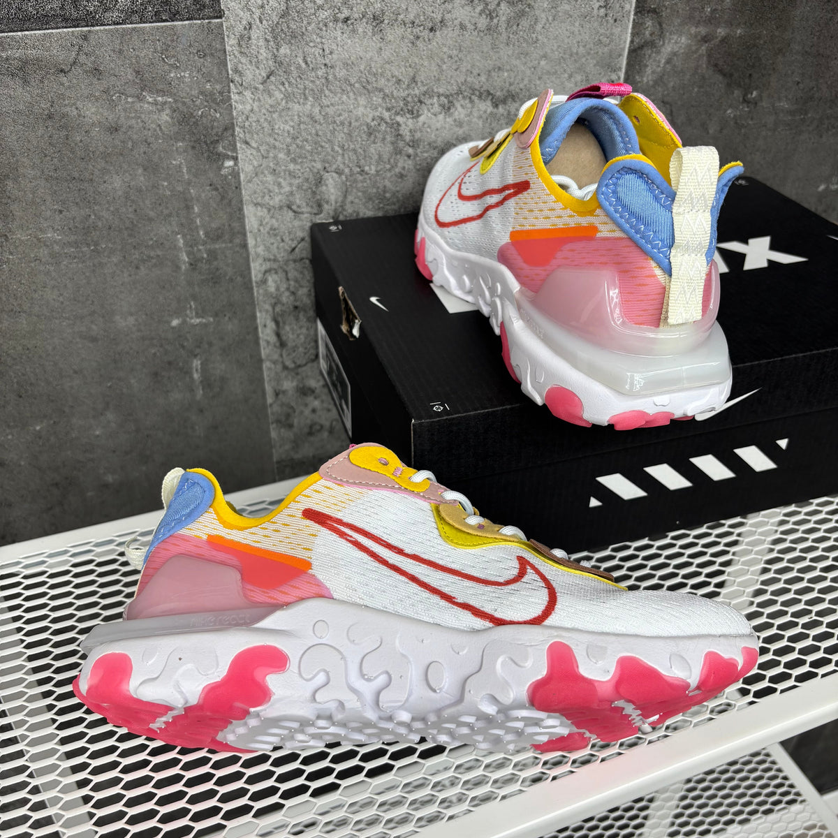 NIKE REACT VISION MX WHITE PINK YELLOW