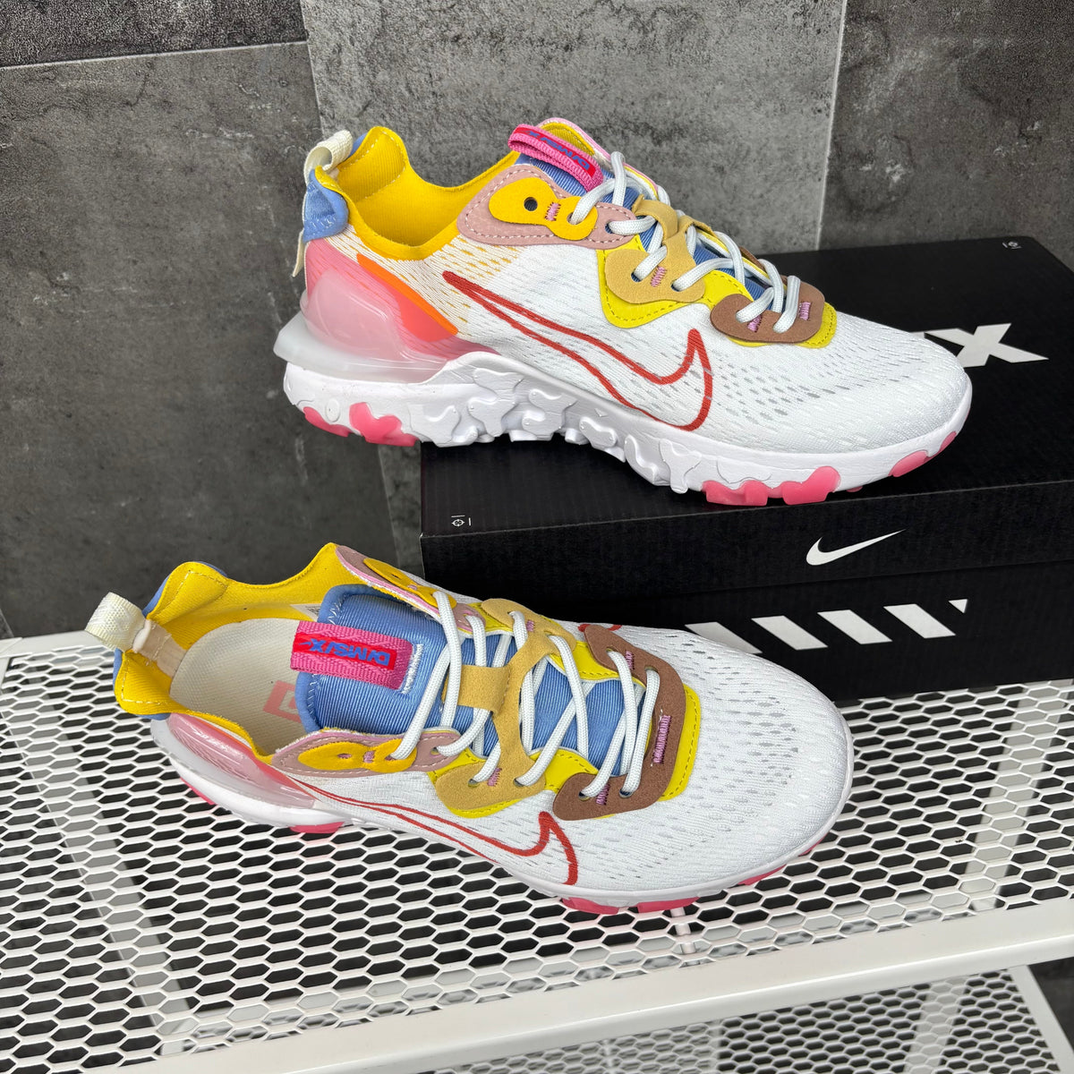 NIKE REACT VISION MX WHITE PINK YELLOW